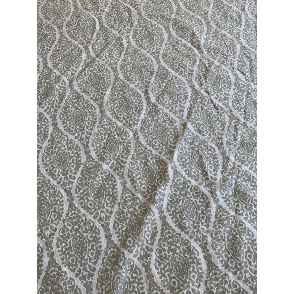 Threshold Sage Green White Damask Medallion 100% Cotton 67x69 shower curtain